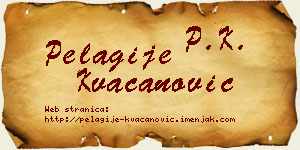 Pelagije Kvačanović vizit kartica